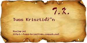 Tuss Krisztián névjegykártya
